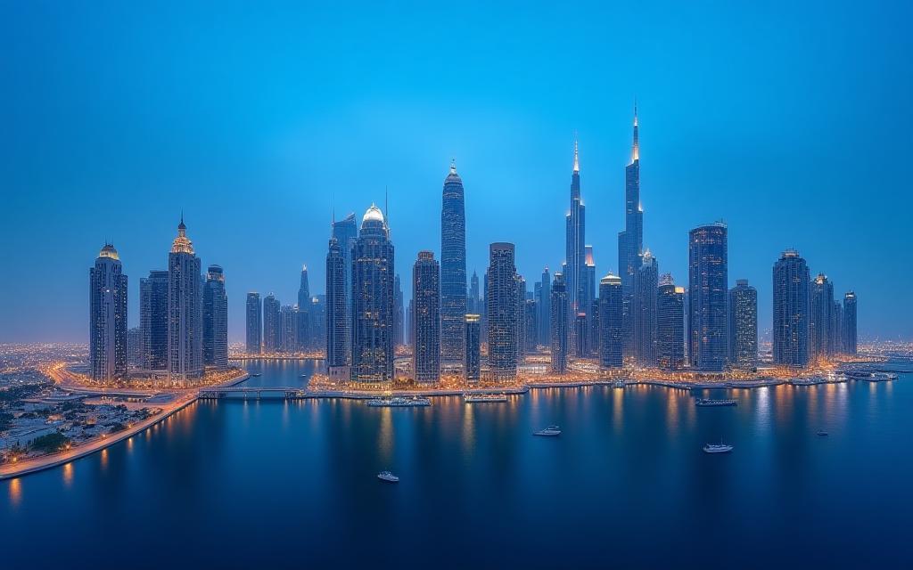 Panoramic view of Dubai Marina skyline representing Al Safa Properties
