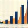 Data analysis graph icon for market research